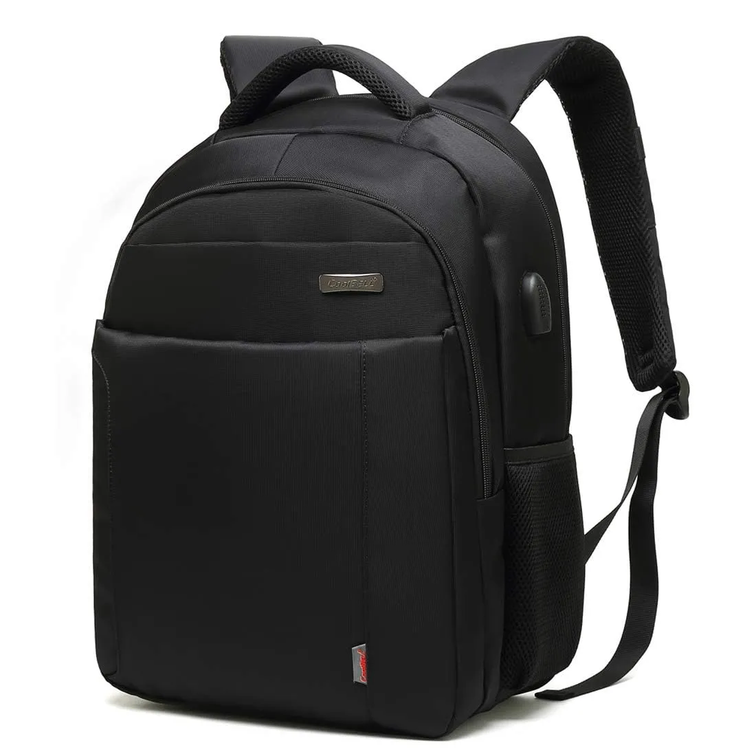 CoolBELL Unisex Water Resistant Nylon 15.6 inch Laptop Backpack with USB Charging (Black)