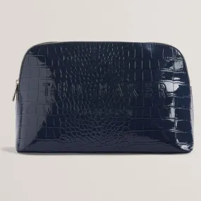 Crocana Croc Detail Debossed Washbag Dk-Blue