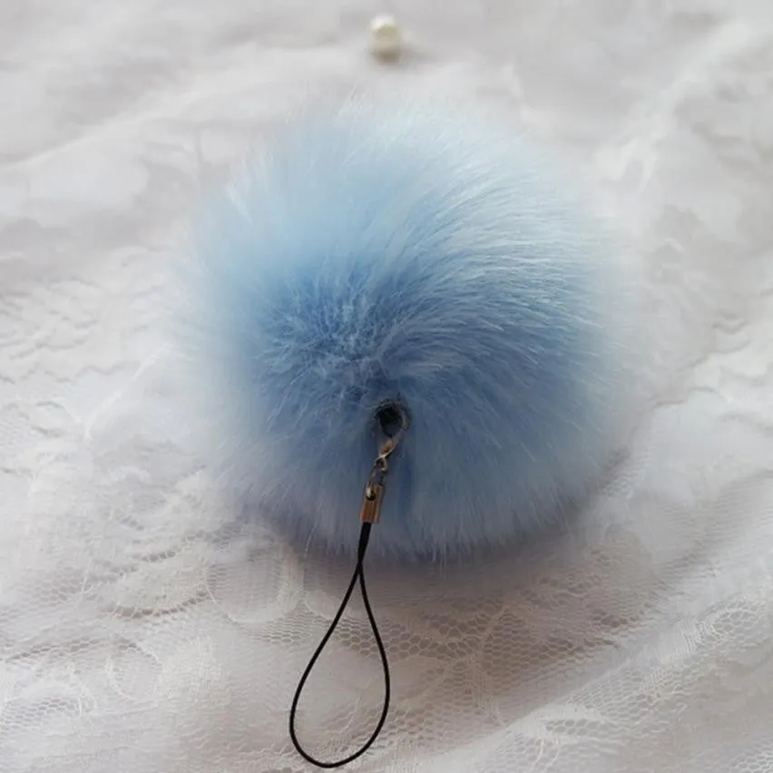 Cute Faux Rabbit Fur Ball Chain