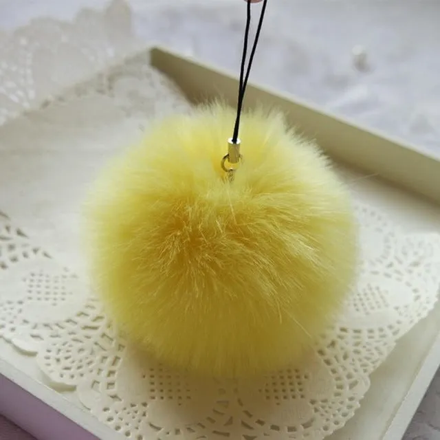 Cute Faux Rabbit Fur Ball Chain