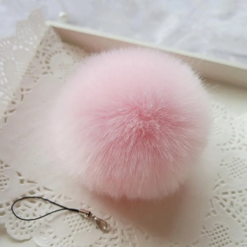 Cute Faux Rabbit Fur Ball Chain