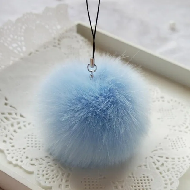 Cute Faux Rabbit Fur Ball Chain