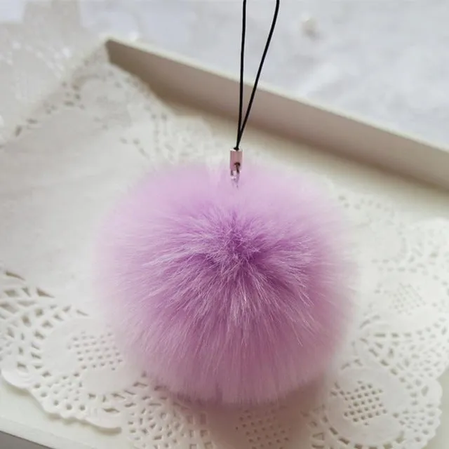 Cute Faux Rabbit Fur Ball Chain