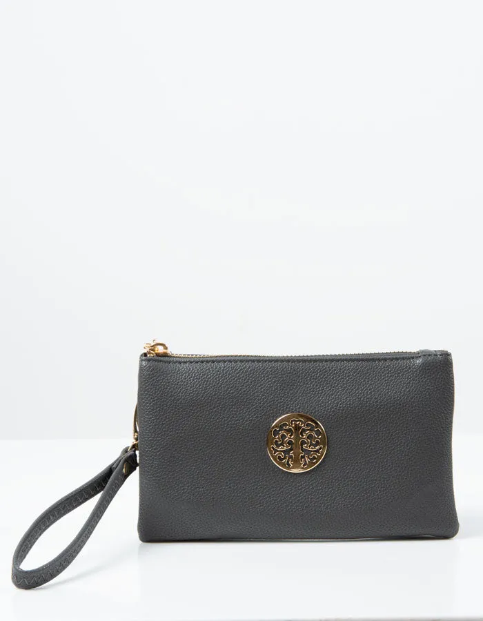 Dark Grey Clutch Bag | Toni