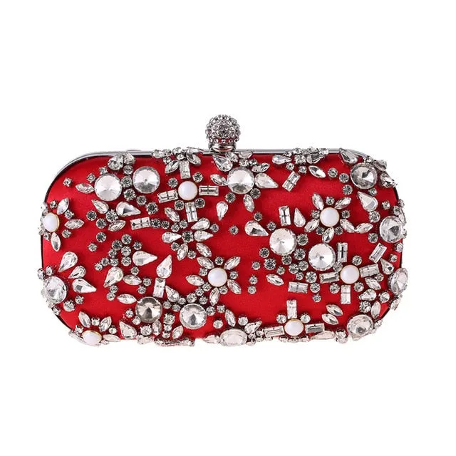 Diamond Rhinestone Beaded Wedding Clutch Purse Luxury Handbag