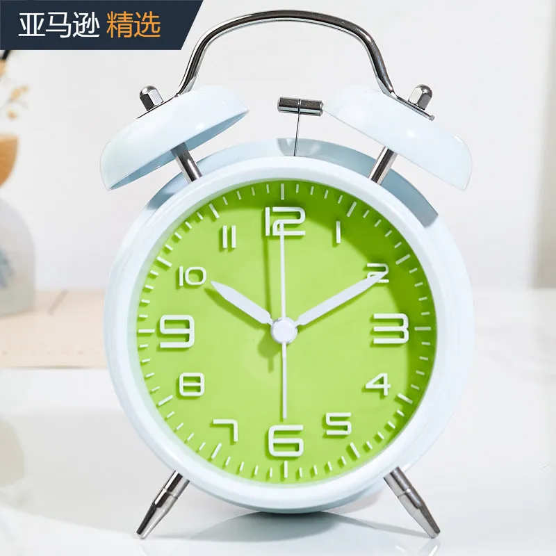 Double Bell Alarm Clock Classic Mute Student Loud Double Bell 3D Digital Ringing Bell