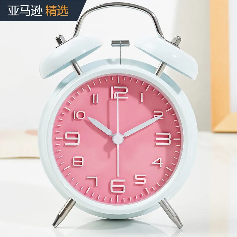 Double Bell Alarm Clock Classic Mute Student Loud Double Bell 3D Digital Ringing Bell