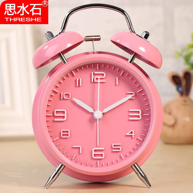 Double Bell Alarm Clock Classic Mute Student Loud Double Bell 3D Digital Ringing Bell