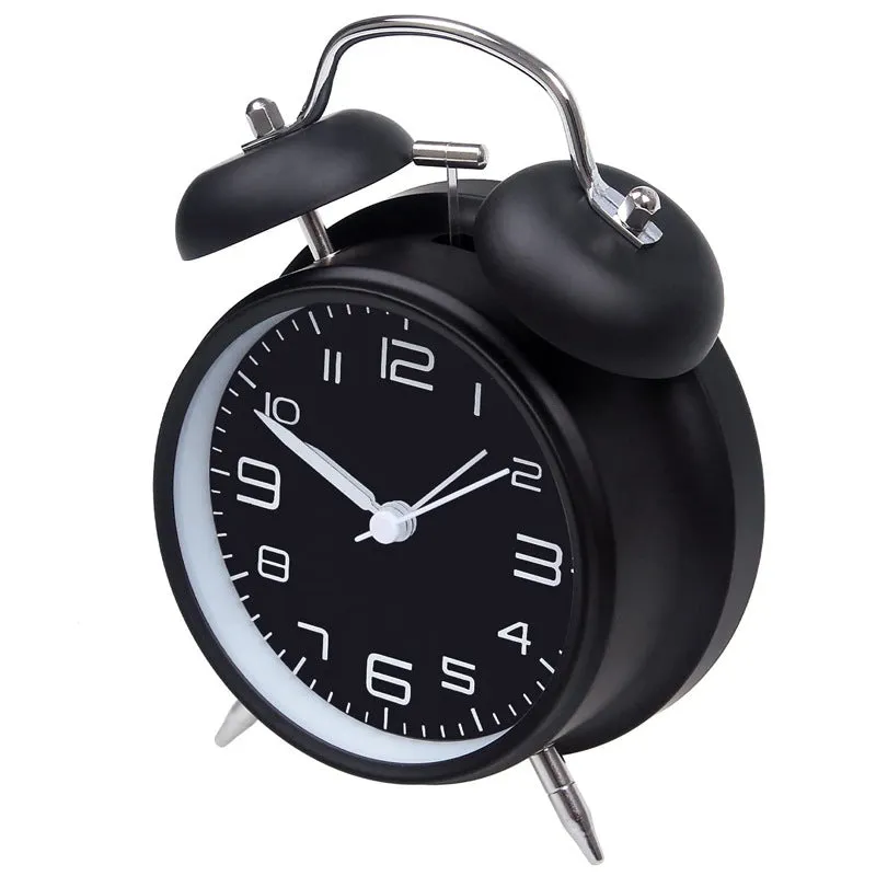 Double Bell Alarm Clock Classic Mute Student Loud Double Bell 3D Digital Ringing Bell