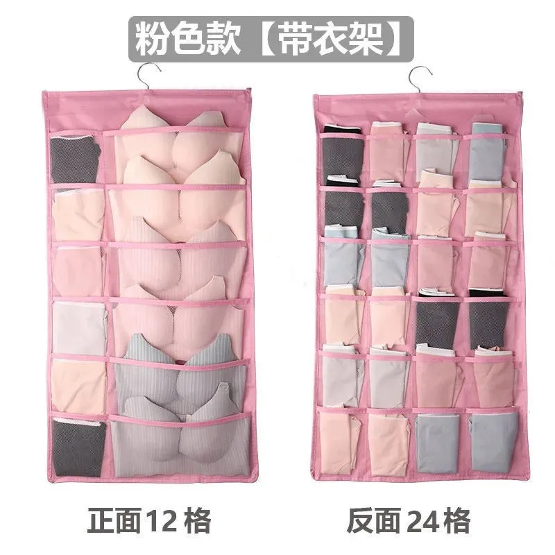 Double Sided Underwear Storage Bag Folding Hanging Bra Clother Organizer Hanger Clothes Organizer for Wardrobe Closet Organizer