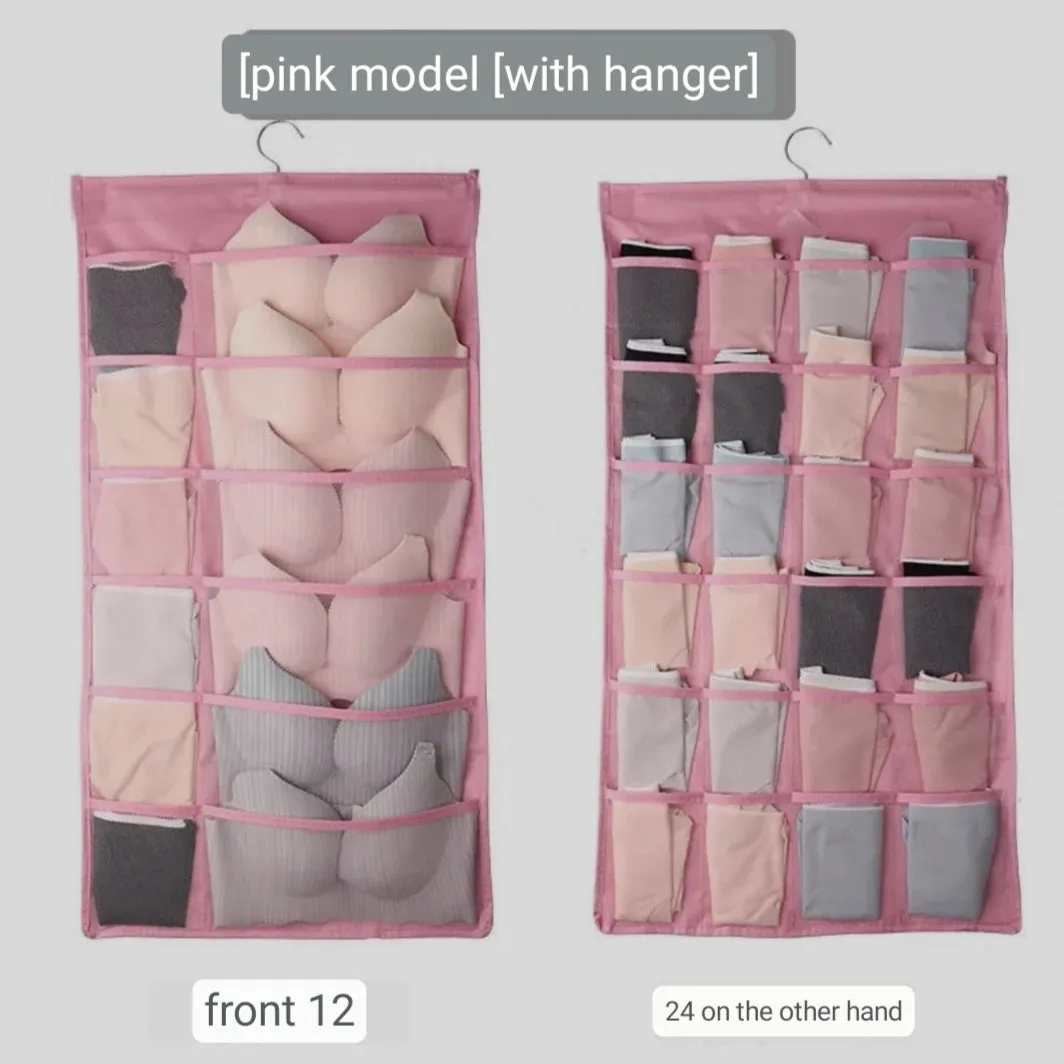 Double Sided Underwear Storage Bag Folding Hanging Bra Clother Organizer Hanger Clothes Organizer for Wardrobe Closet Organizer