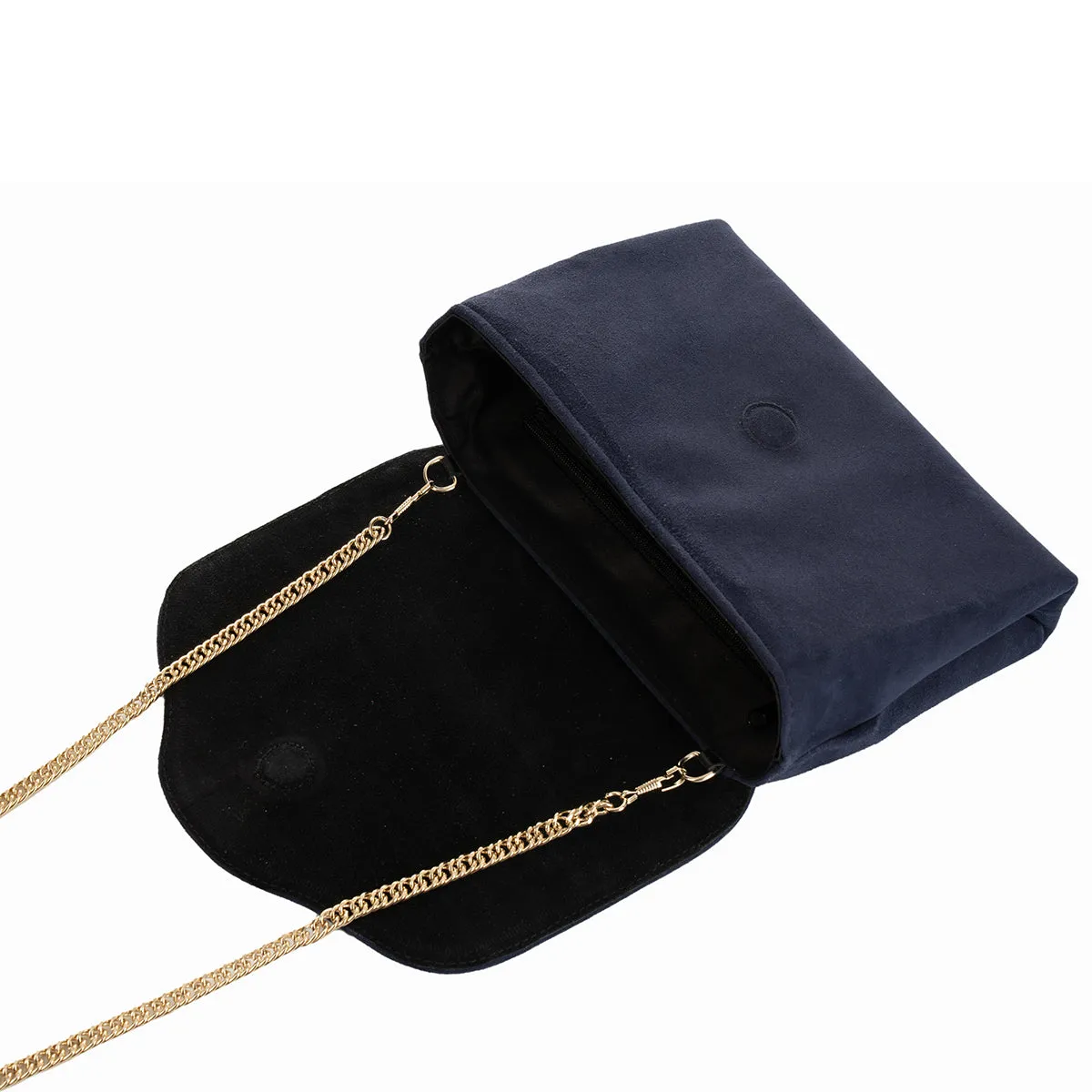 Ellie Clutch Bag - Navy Suede