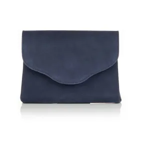 Ellie Clutch Bag - Navy Suede