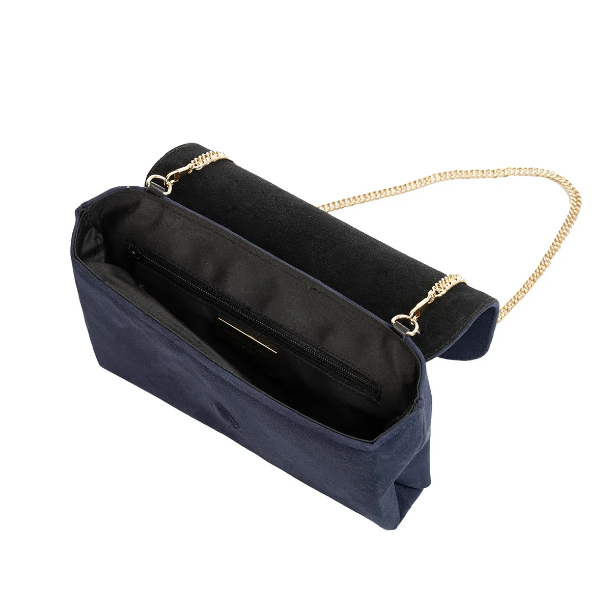 Ellie Clutch Bag - Navy Suede