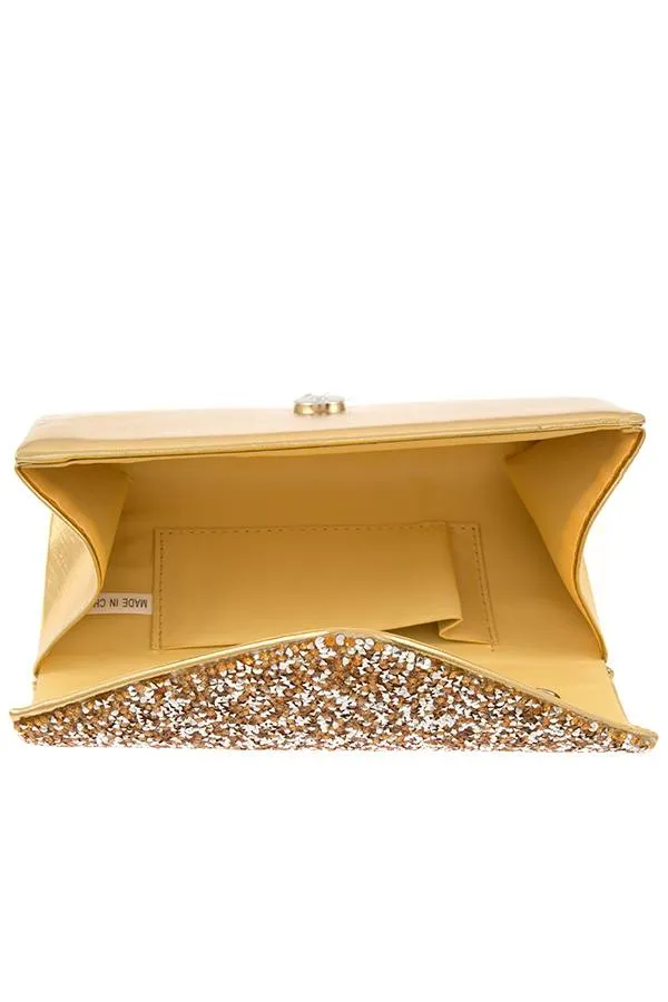 Encrusted rhinestone pave evening clutch bag