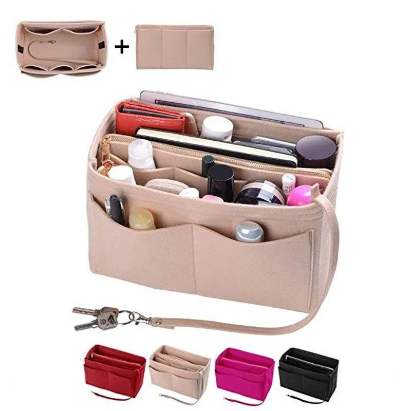 Fashionable Portable Felt Cloth Cosmetic Bags For Home Travel