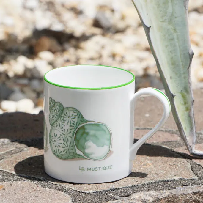 Fine Bone China Mug : SHELL - GREEN