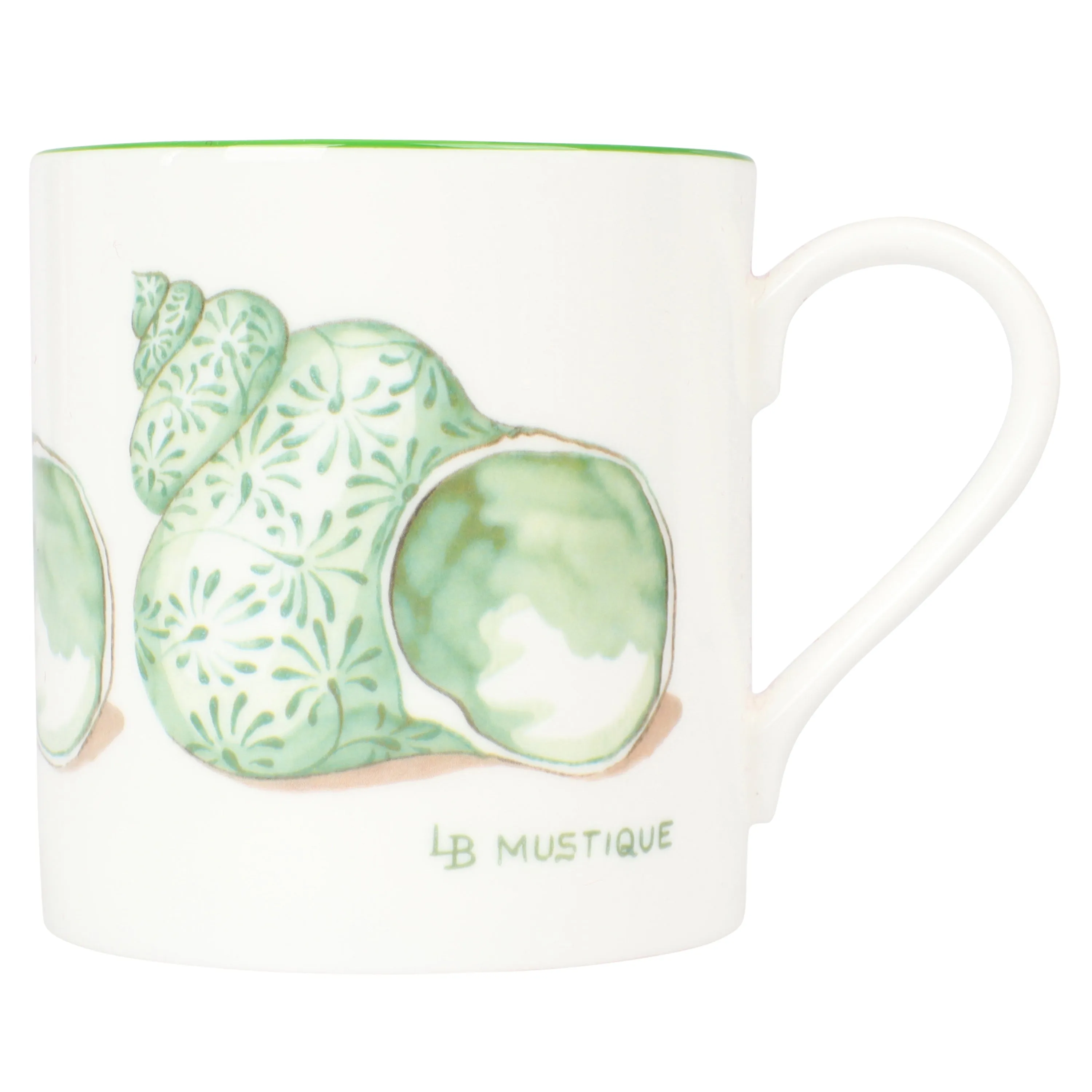 Fine Bone China Mug : SHELL - GREEN