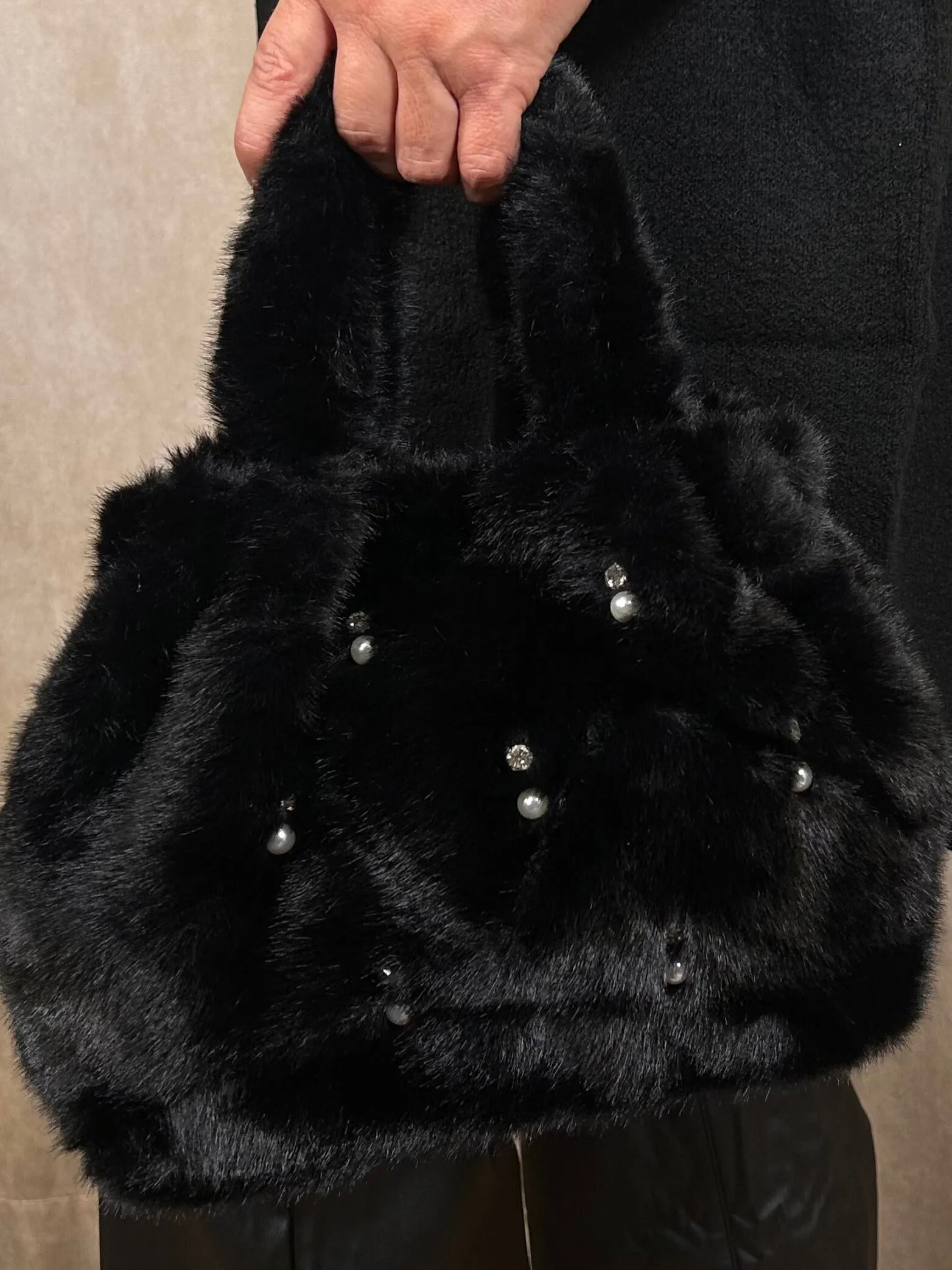 Fur and Pearl Bag