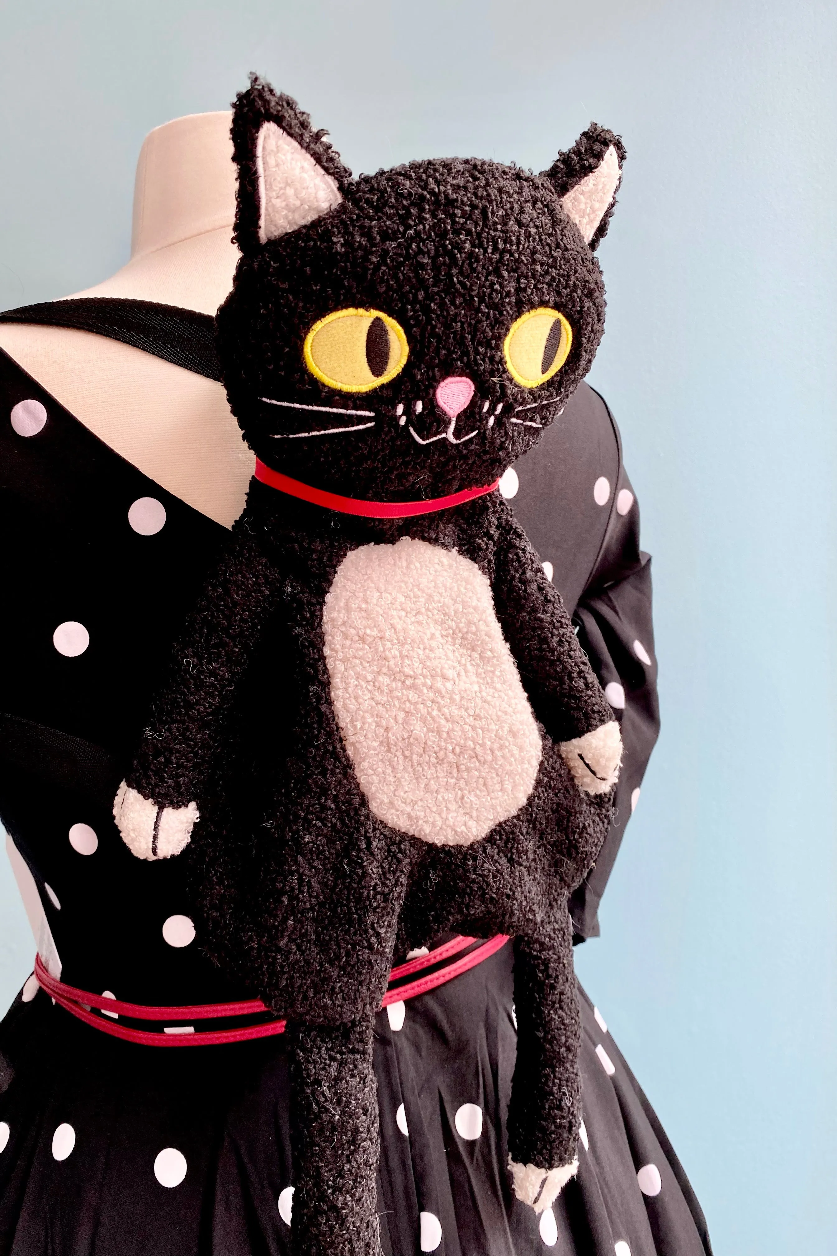 Furry Black Cat Backpack