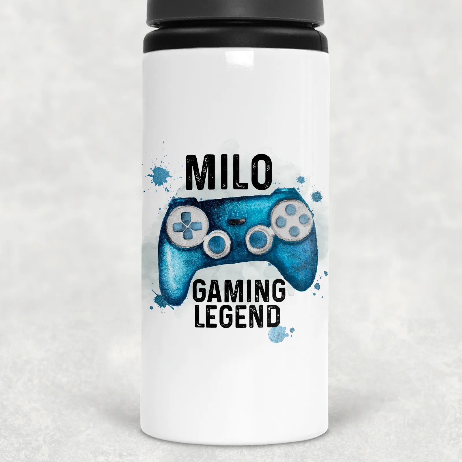 Gaming Legend Personalised Straw Water Bottle