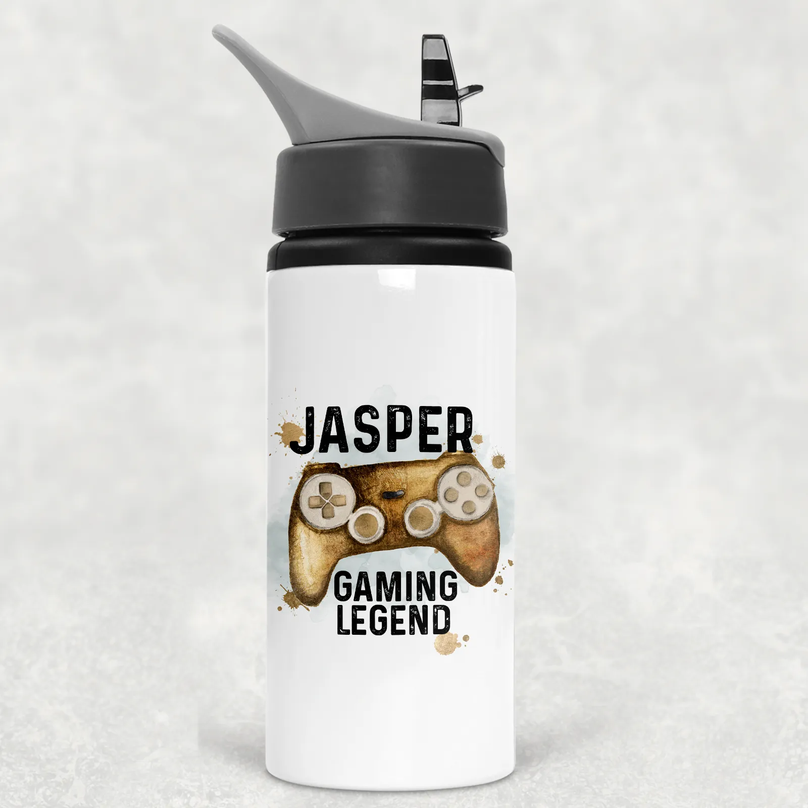 Gaming Legend Personalised Straw Water Bottle