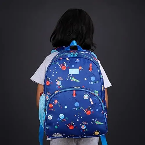 Gleevers X The Clownfish Cosmic Critters Series Printed Polyester 15 Litres | Kids Backpack School Bag with Free Pencil Staionery Pouch | Return Gift bags for kids birthday | Gift for Kids