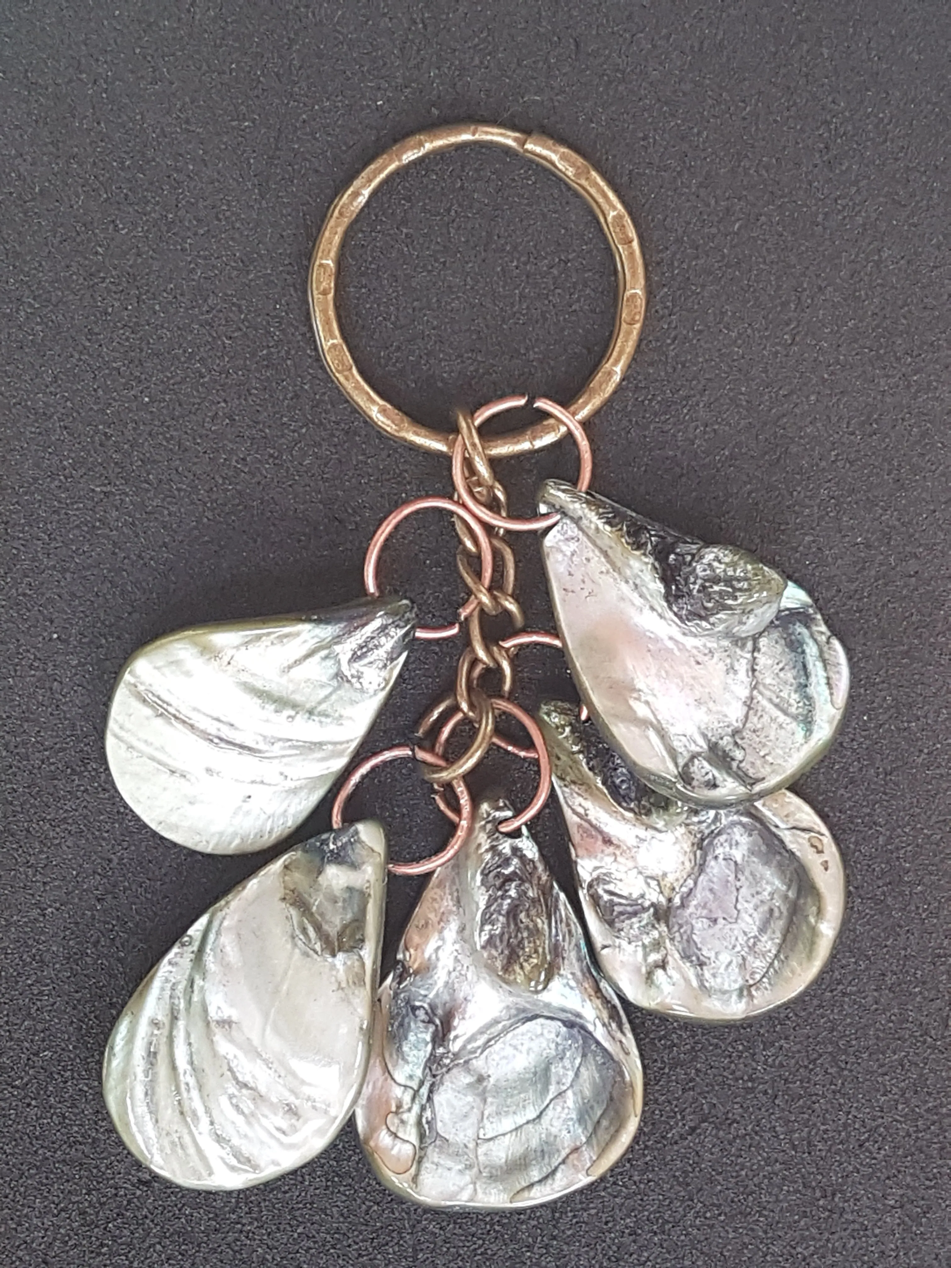 Green Shells Keychain Antique Bronze Bag Charm