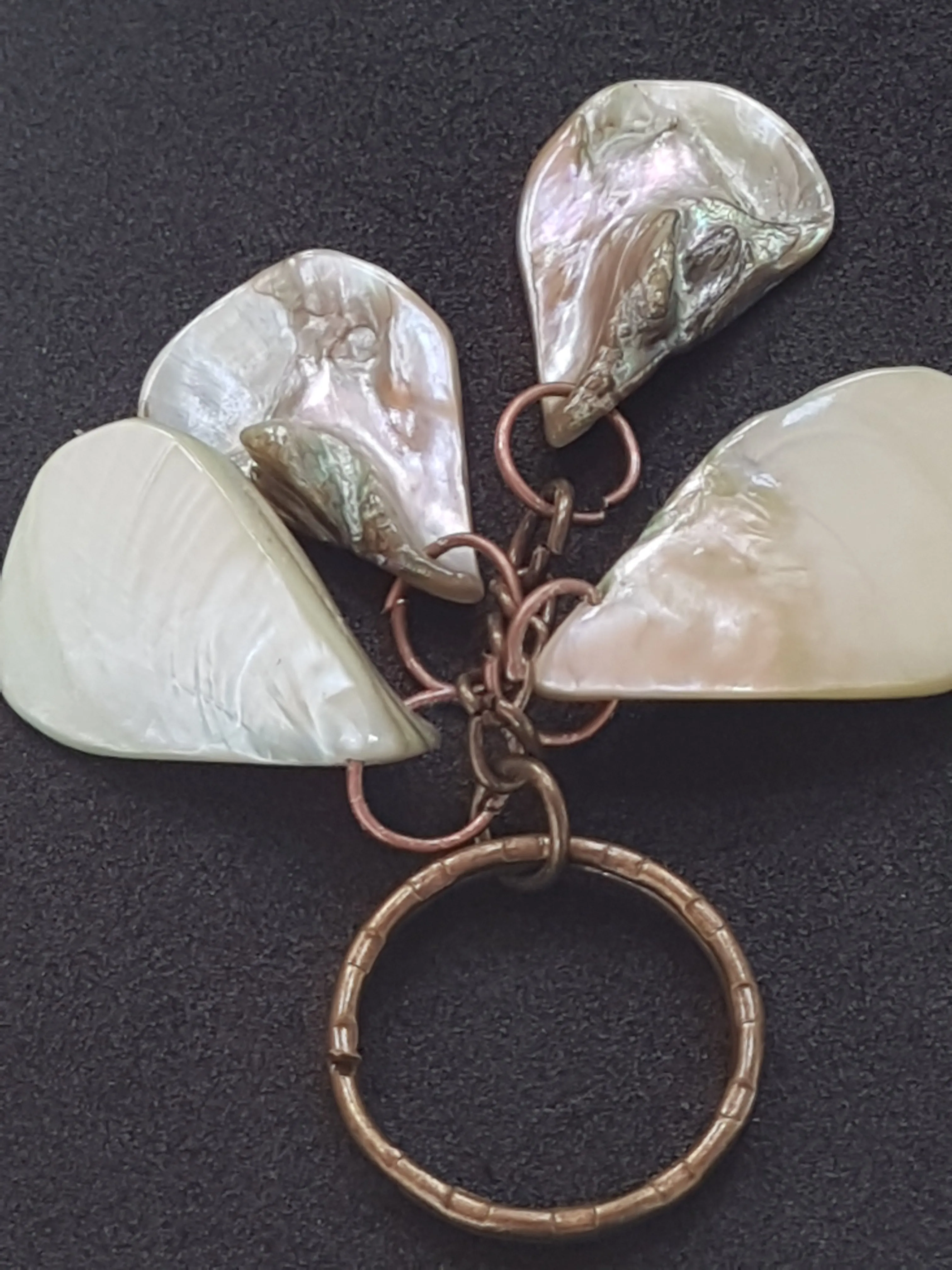 Green Shells Keychain Antique Bronze Bag Charm