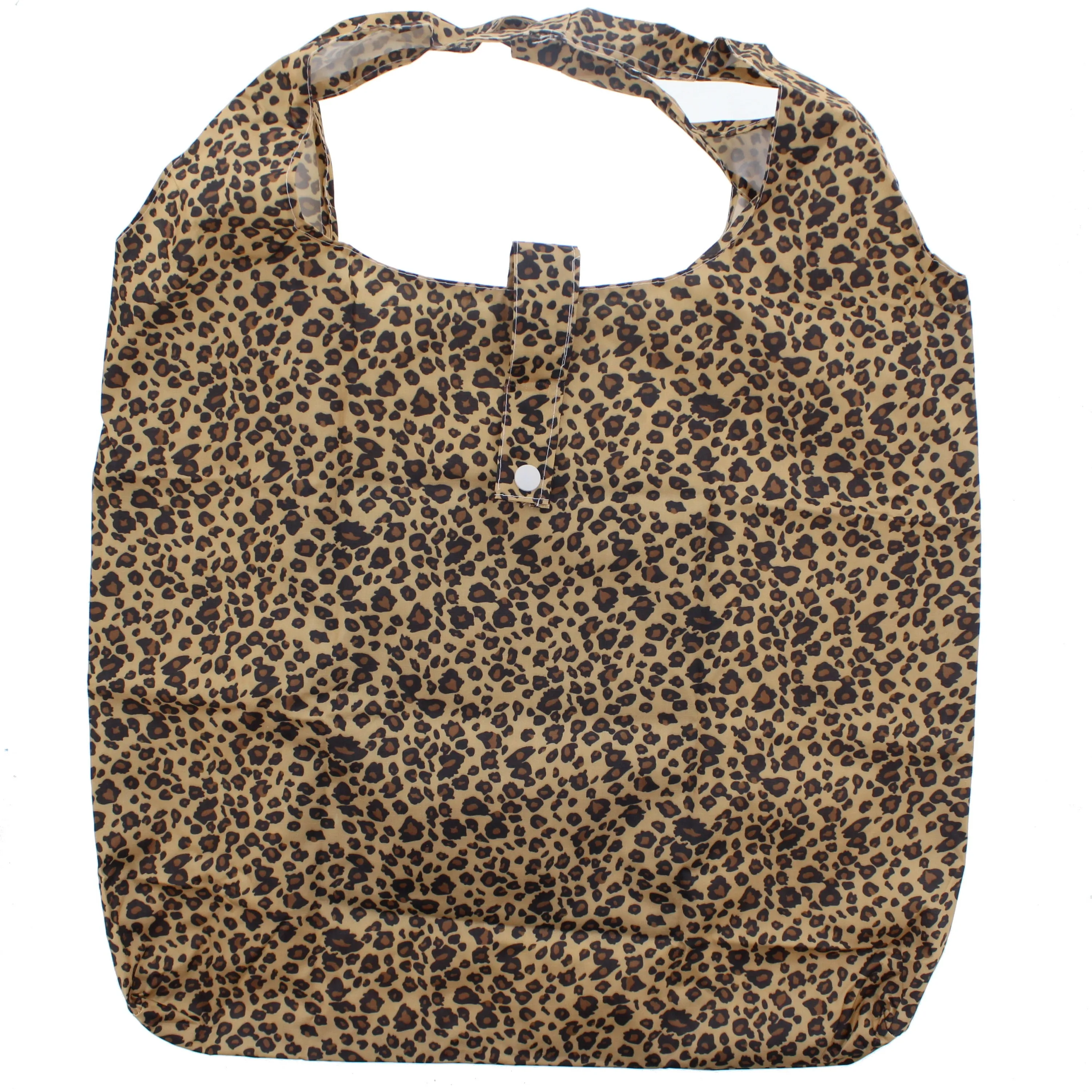 Heavy Duty Leopard Print Shopping Bag in Zip Wallet