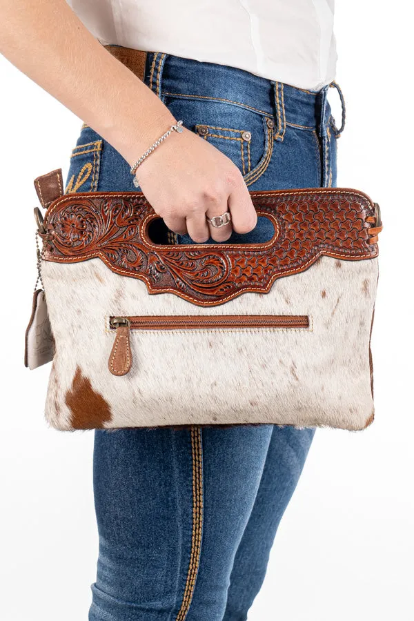 Hide and Tooled Clutch - Mini MHT68