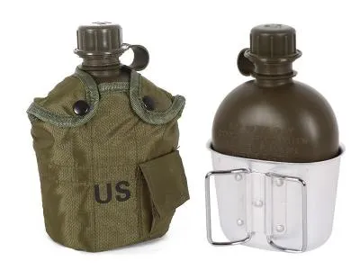 Hunting & Camping Water Bottle 1L Army Canteen Kettle With Cook Mug