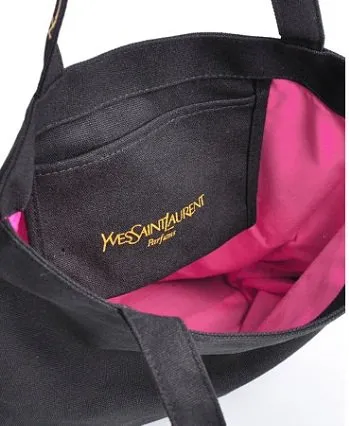 Japanese magazine gift YSL embroidery Logo Canvas tote bag