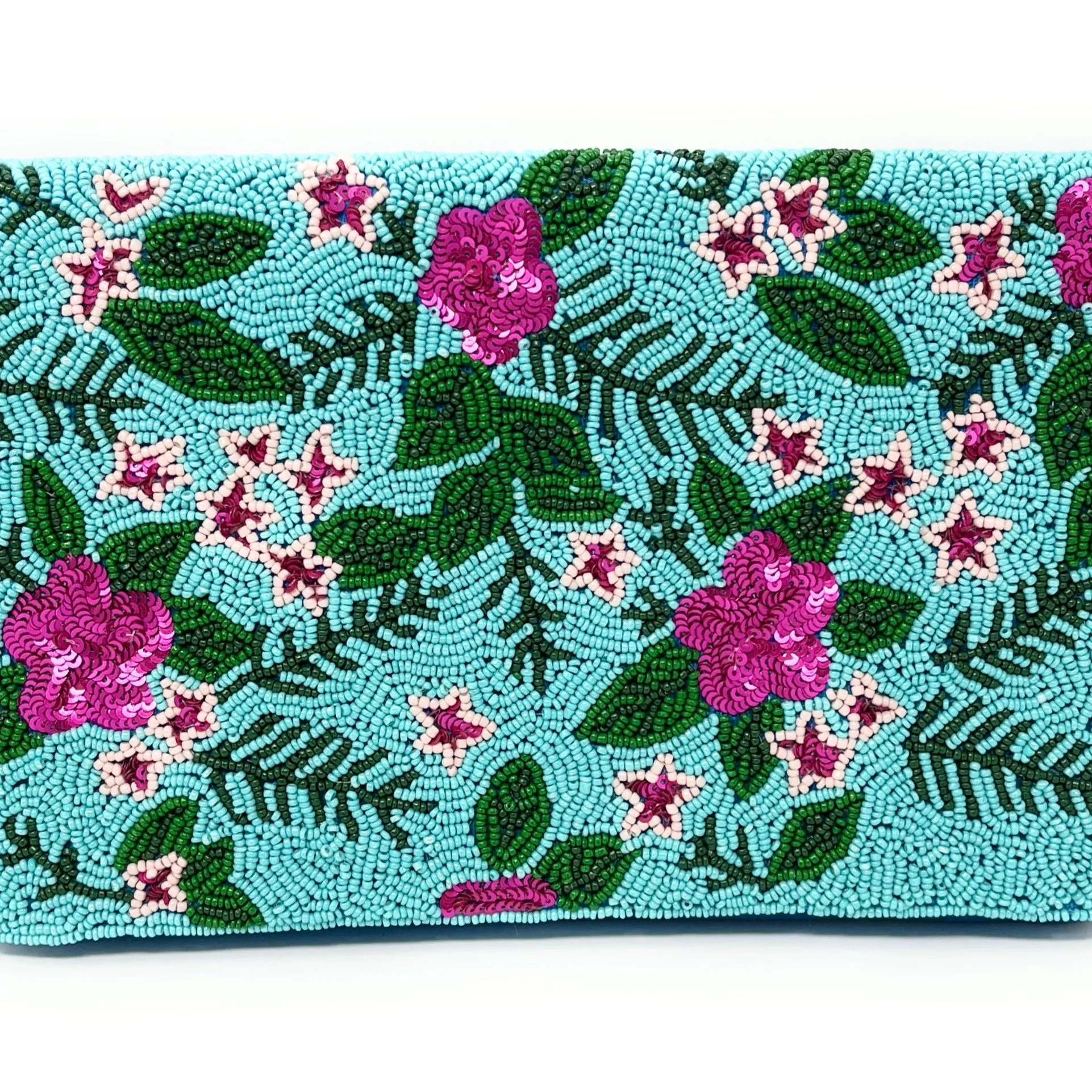 Kali Beaded Floral Clutch Purse