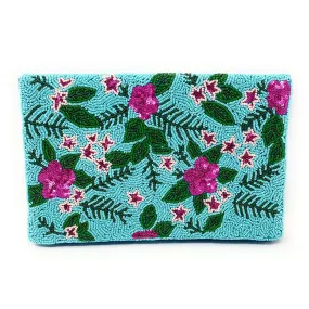 Kali Beaded Floral Clutch Purse