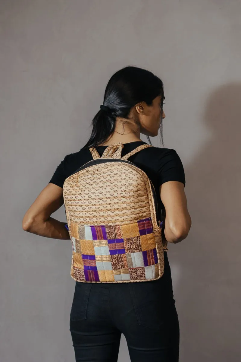 Kaushiki Petite Silk Patchwork Backpack