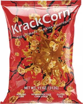 KrackCorn 860003389515 Popcorn, Caramel, Salt, Savory, Sweet Flavor, 11 oz Bag :EA: QUANTITY: 12