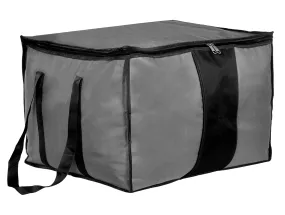 Kuber Industries Large Size Water Resistant Storage Bag, Folding Organizer Bag, Under Bed Storage, College Carrying Bag for Bedding Comforters, Blanket, Clothes (Grey & Black)