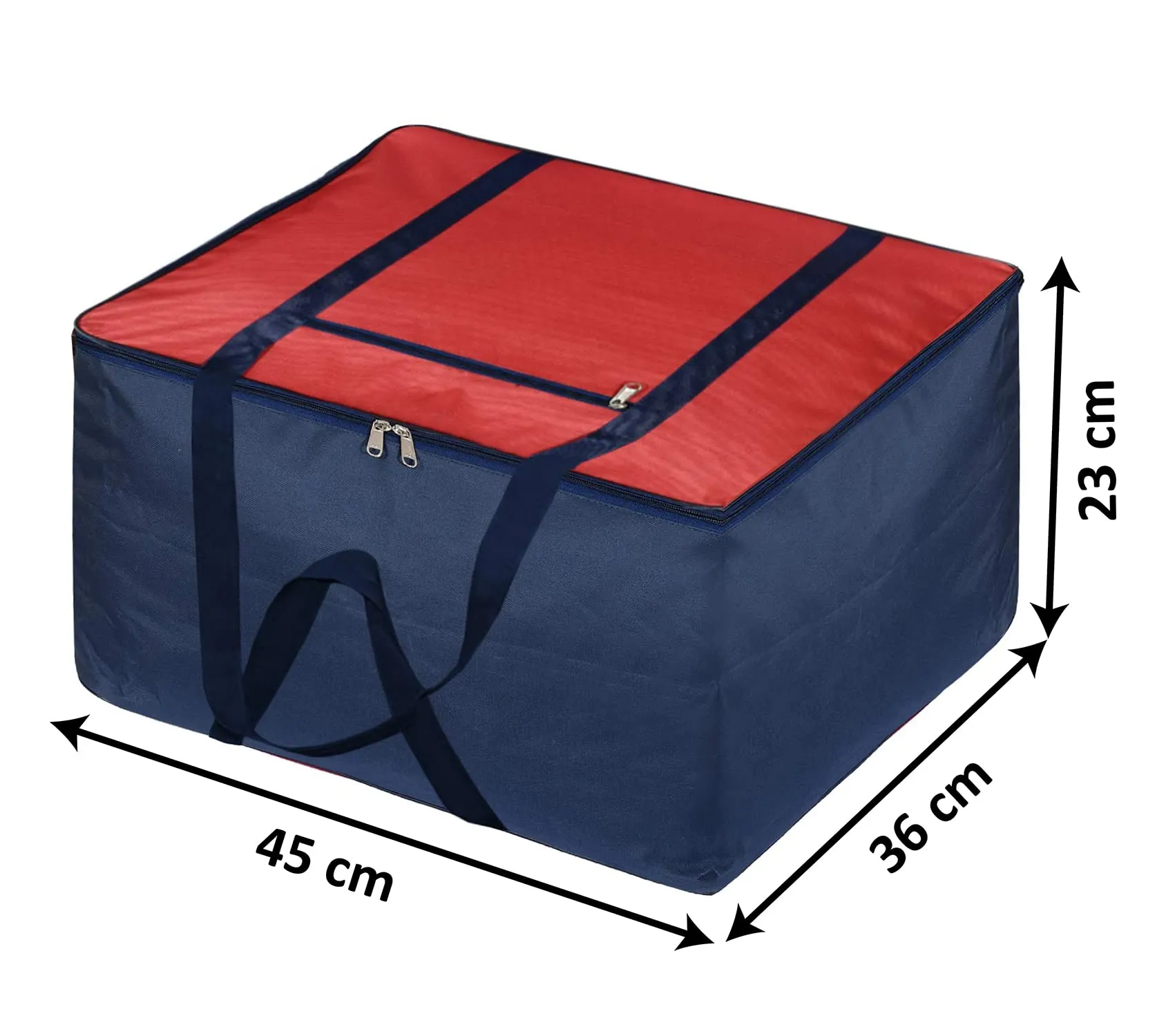 Kuber Industries Moisture Proof Wardrobe Organizer Storage Bag For Clothes With Zipper Closure and Handle (Red & Blue)-HS43KUBMART26657