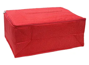 Kuber Industries Multiuses Dot Print Polyester Saree Covers/Clothes Storage Bag/Wardrobe Organizer (Red)