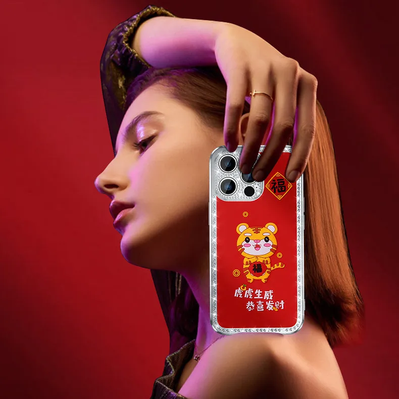 Kylin Armor 3D Tiger CNY Diamond Luminous Case Cover