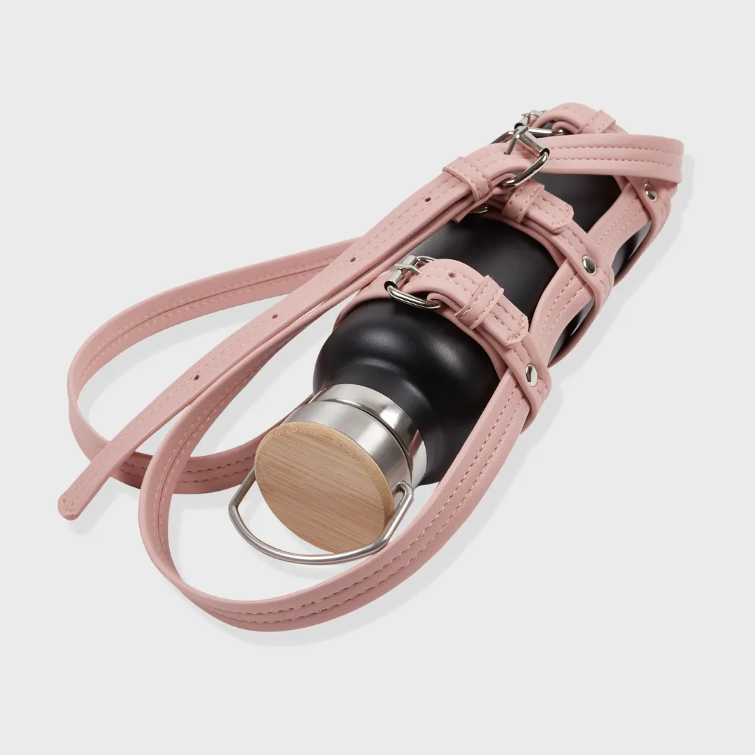 L'EAU VEGAN LEATHER BOTTLE HOLDER BLUSH