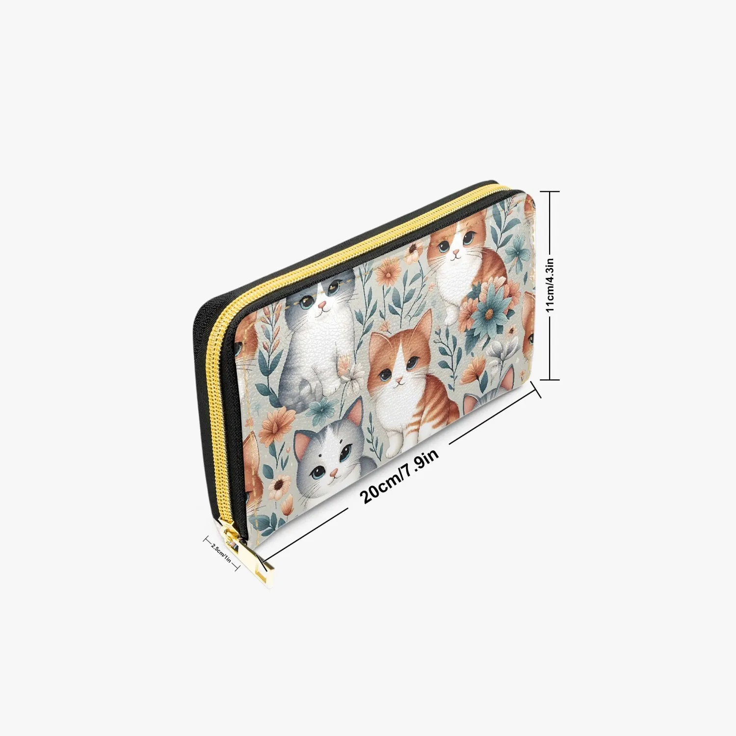 Long Type Zipper Purse - Cats