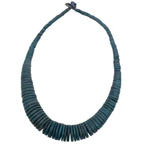 Lotusfeet Coconut Shell Beaded Necklace Denim