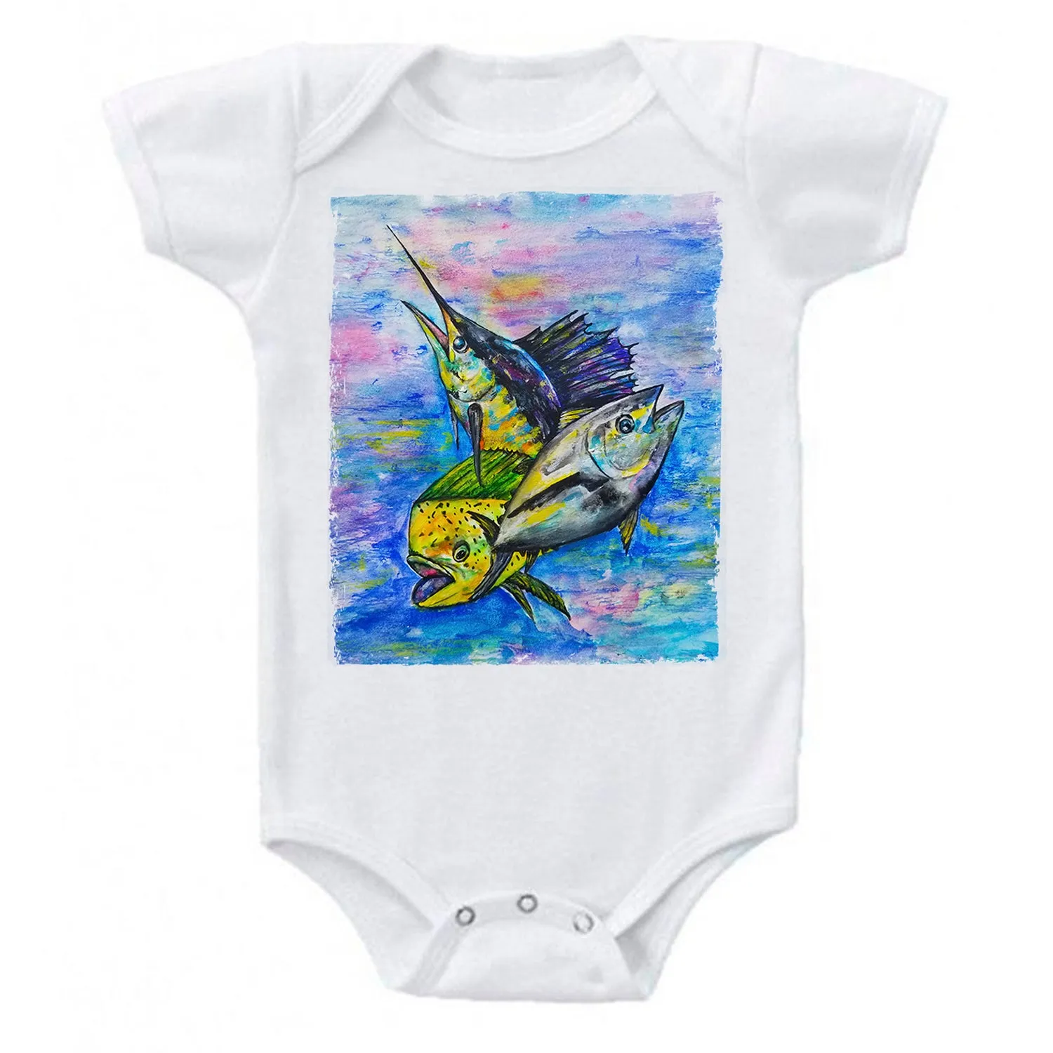 LPG Apparel Co. Mahi Tuna Marlin Mixed Bag Fishing Baby Bodysuit