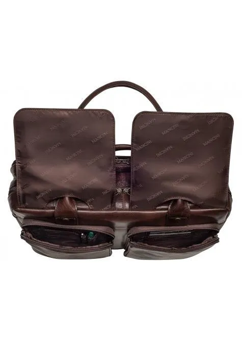 Mancini ARIZONA Double Compartment Briefcase for 15.6 Inch Laptop and Tablet