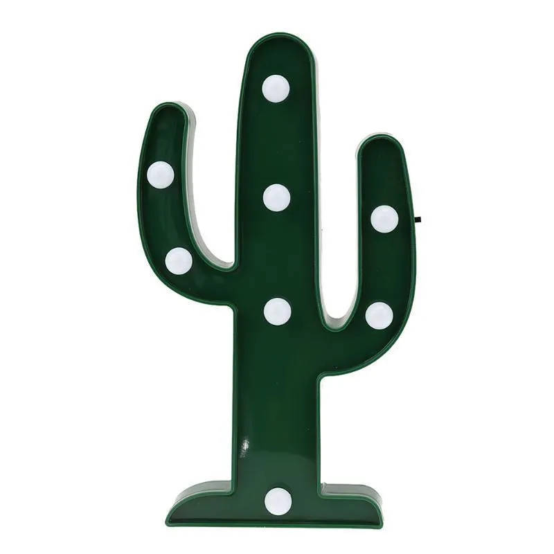 Marble Home Christmas 3D LED Night Light Cactus Light Romantic Table Lamp