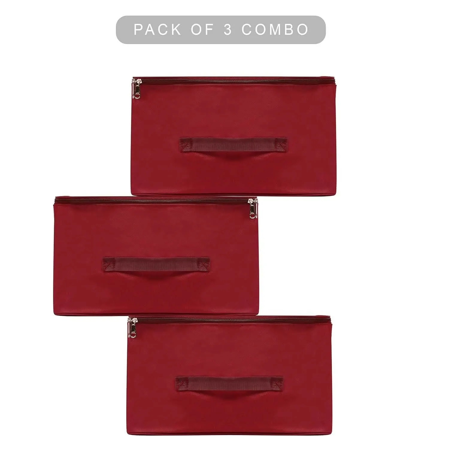 Maroon Nylon Wardrobe Organizer Bags (Pack of 4)