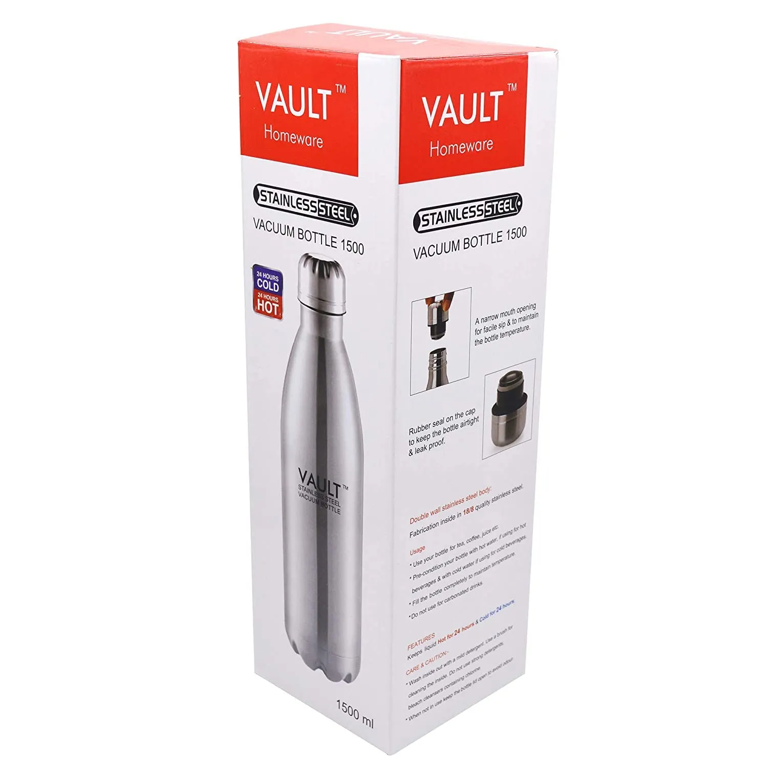 Meera's Era Vault Thermosteel Double Wall Vacuum Insulated Stainless Steel Water Bottle (1500 ml)