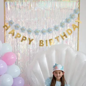 Mermaid Happy Birthday Puffy Felt Banner